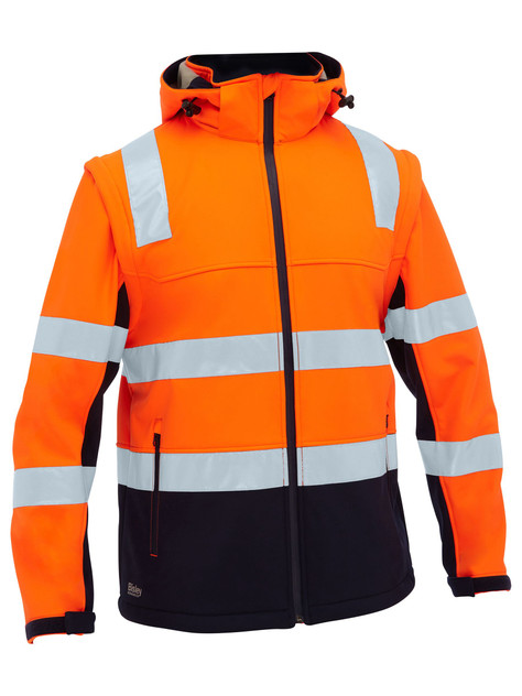 BJ6078T-L/S Mens Hivis Waterproof Soft Shell Jacket