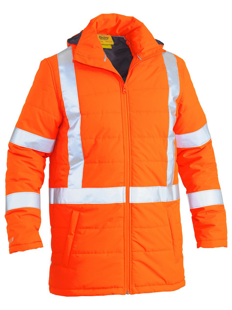 BJ6379XT-Taped Hi Vis Puffer Jacket with X Back