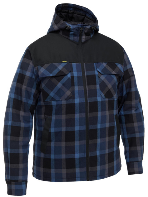 Bisley BJ6703 Contrast Check Zip Front Hoodie - Territory Uniforms