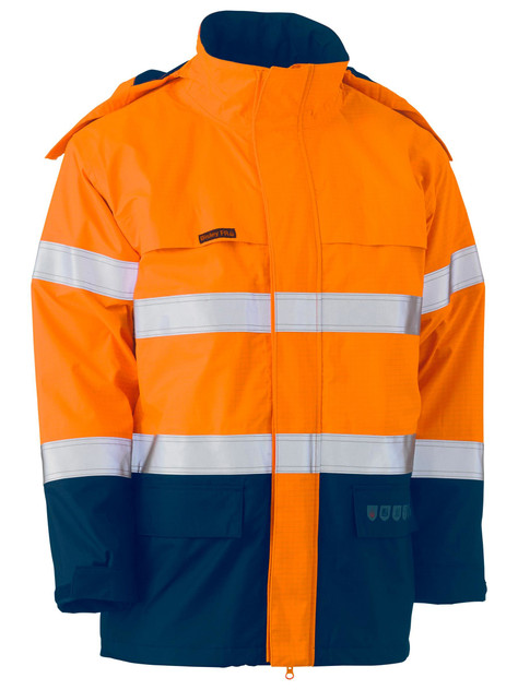 BJ8110T-Taped Hi Vis FR Wet Weather Shell Jacket