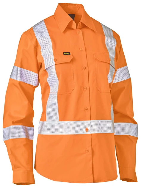 BL6166XT-Women's X Taped Biomotion Hi Vis Cool Lightweight Drill Shirt