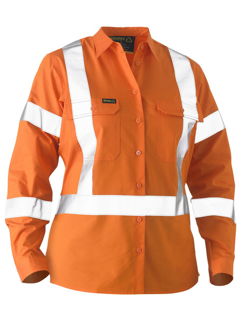 Bisley BL6266XT Recycle Women's X Taped Hi-Vis Drill Shirt - Territory Uniforms