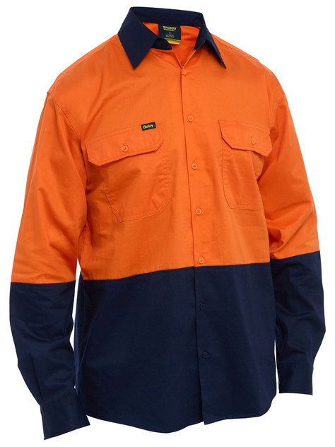 BS6695-L/S Hivis Lightweight Drill Shirt