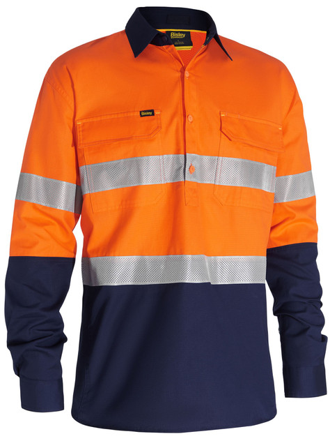 BSC6415T-X Airflow Closed Front Taped Hi Vis Ripstop Shirt