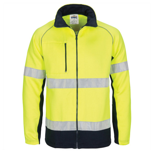 HiVis Two Tone Full Zip Fleecy Sweatshirt CSR R/Tape