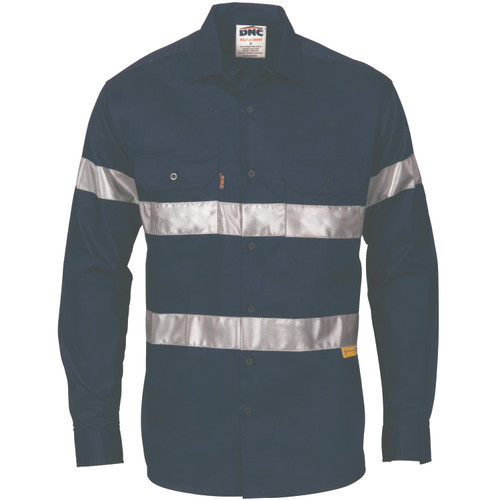 HiVis Cool-Breeze Cotton Shirt with 3M 8910 R/Tape - Long sleeve (DN-3885)