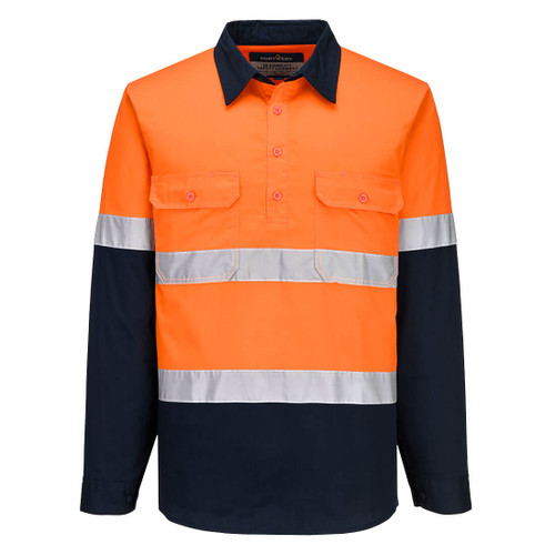 MA804 Hi-Vis Contrast Closed Front Shirt L/S