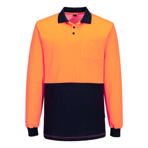 MP414 Hi-Vis Cotton Comfort Contrast Class D Polo Shirt L/S