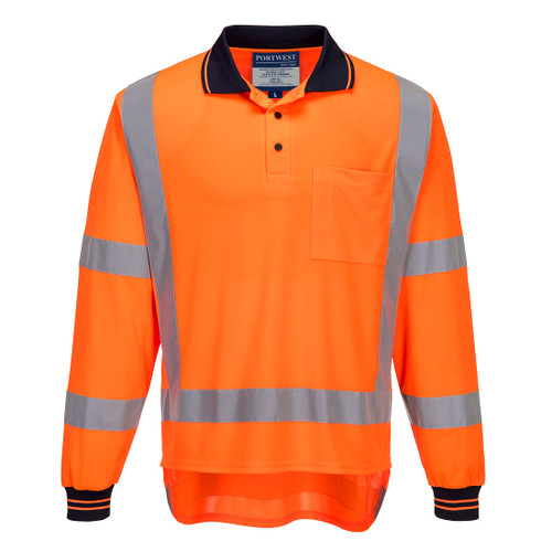TM312 TTMC-W17 Hi-Vis X Back Polo Shirt L/S