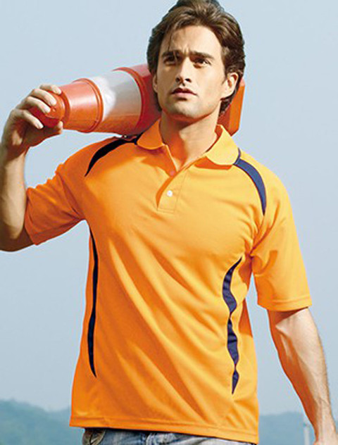 SP0752 S/S Polo-Yellow/Navy/Tape