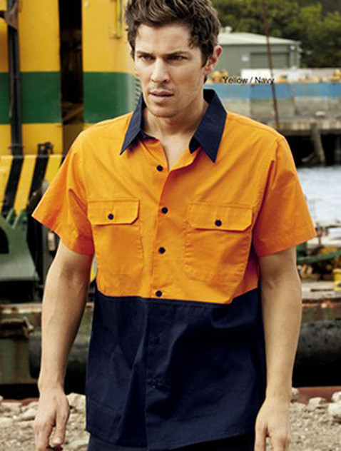 SS1012 S/S Polo-Orange/Navy-XL