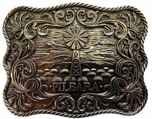 RMPW006 Pilbara Western Rodeo Buckle Navajo Leather Belt