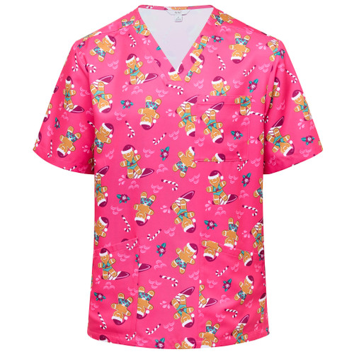Neat N Trim CATRST Short Sleeve Christmas Scrub Top - Territory Uniforms