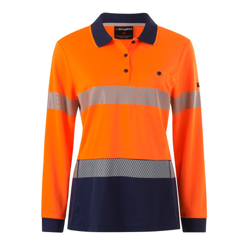 K44223 L/S Womens Hivis Segmented Tape Polo