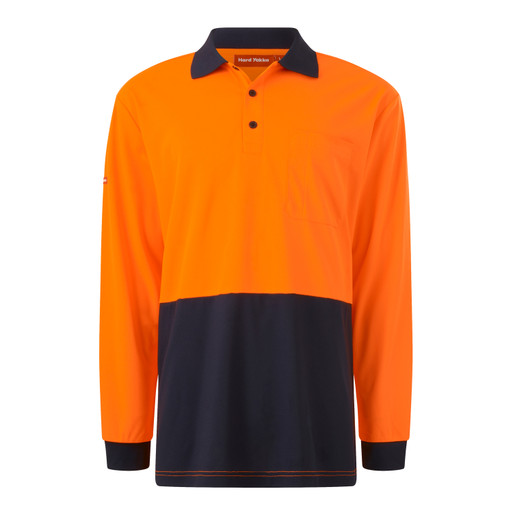Hard Yakka Y19617 Long Sleeve Mens Hi-Vis Polo - Territory Uniforms