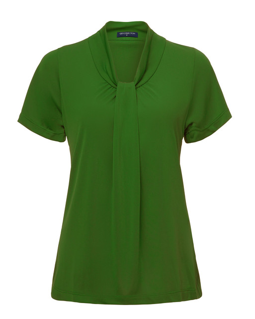 2222-Pippa-S/S-Soft Draped Neckline-Gathered Front