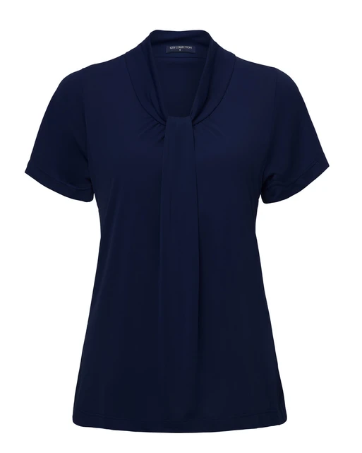 2222-Pippa-S/S-Soft Draped Neckline-Gathered Front