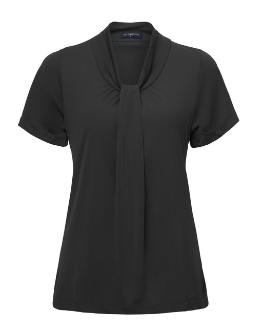 2222-Pippa-S/S-Soft Draped Neckline-Gathered Front