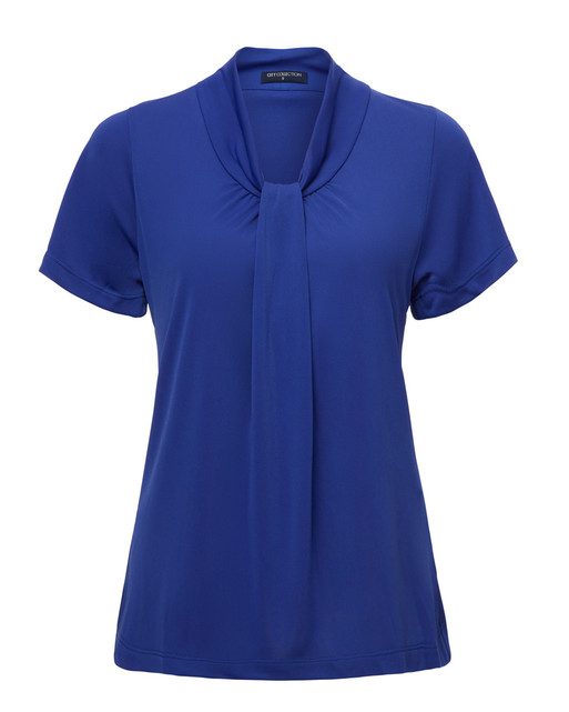 2222-Pippa-S/S-Soft Draped Neckline-Gathered Front