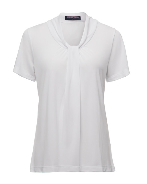 2222-Pippa-S/S-Soft Draped Neckline-Gathered Front