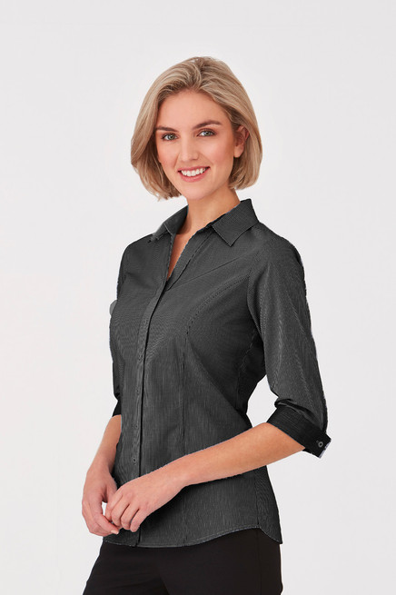 City Collection 2444-PIPPA Placket Front Wonder Button Shaped Hem Semi Fitted - Territory Uniforms