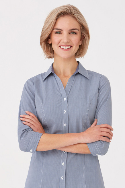 Placket Front-Wonder Button-Shaped Hem-Semi Fitted