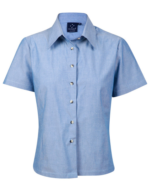 Winning Spirit BS05 Ladies w/f Short Sleeve chambray shirt - Territory Uniforms