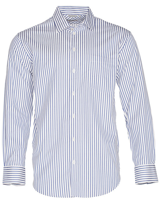 M7310L Menâ€™s Sateen Stripe L/S Shirt