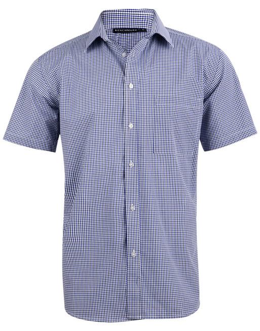 M7320S Men's Two Tone Check S/S Shirt