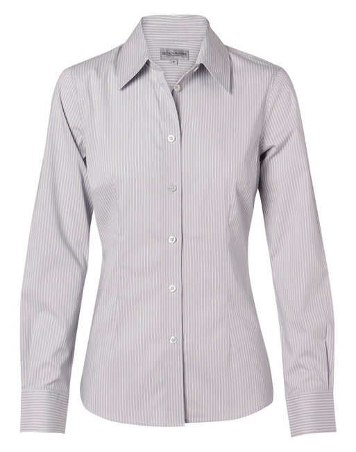 M8200L Women's Ticking Stripe L/S Shirt