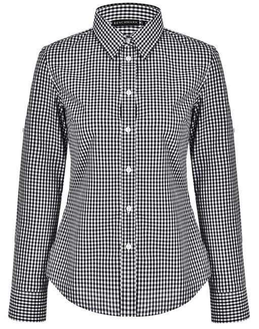 Benchmark M8300L Short Sleeve Ladies Gingham Shirt - Territory Uniforms