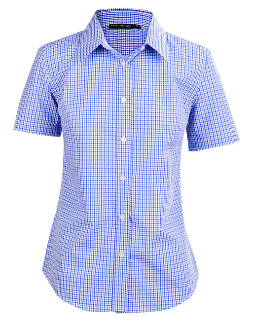 M8320S Ladies' Two Tone Check S/S Shirt