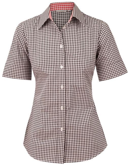 M8330S Women's Gingham Check S/S Shirt