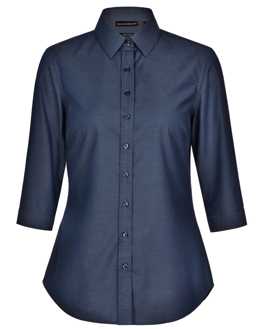 M8400Q Ladies' Pin Dot Stretch 3/4 Sleeve Shirt