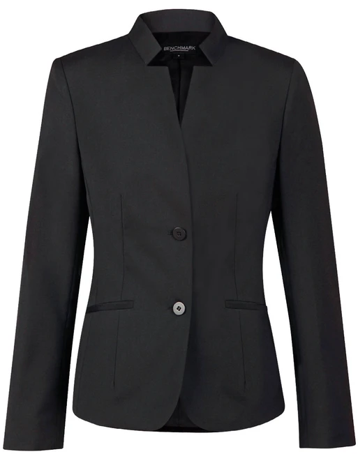M9202 Ladies' Wool Blend Stretch Reverse Lapel Jacket