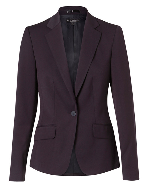 M9205 Women's One Button Cropped Jacket in Poly/Viscose Stretch