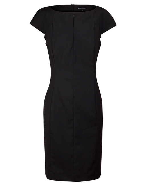 Benchmark M9281 Ladies' Wool Blend Stretch Cap Sleeve Dress - Territory Uniforms