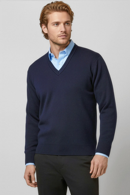 L/S Pullover-V Neck-Machine Washable