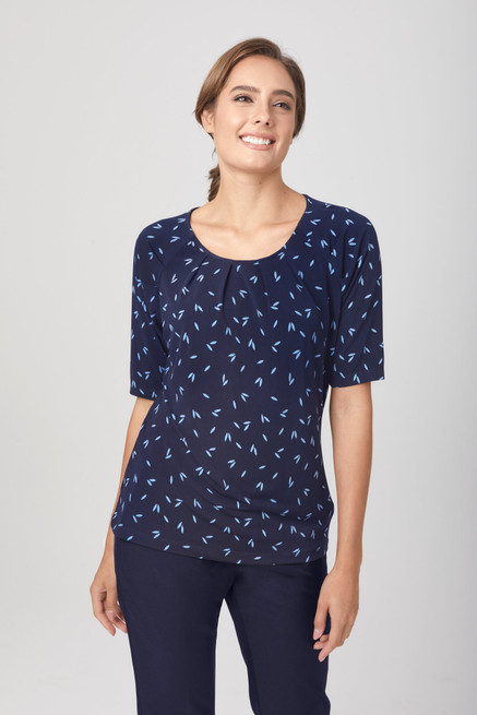 2277-S/S Petal Print Knit Top
