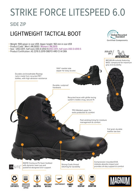 MLS600 -Strike Force Litespeed 6.0 SZ Boot