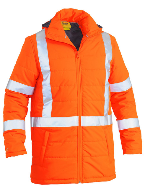 BJ6379XT-Taped Hi Vis Puffer Jacket with X Back