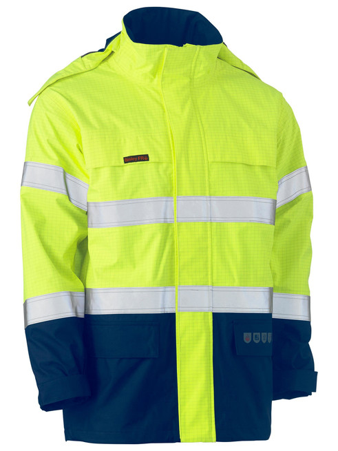BJ8110T-Taped Hi Vis FR Wet Weather Shell Jacket