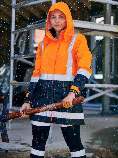 Bisley BJL6966T Long Sleeve Hi-Vis Taped Rain Jacket - Territory Uniforms