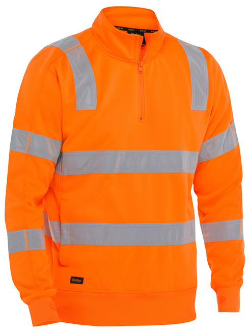 Bisley BK6814T Taped Hi-Vis 1/4 Zip Pullover - Territory Uniforms