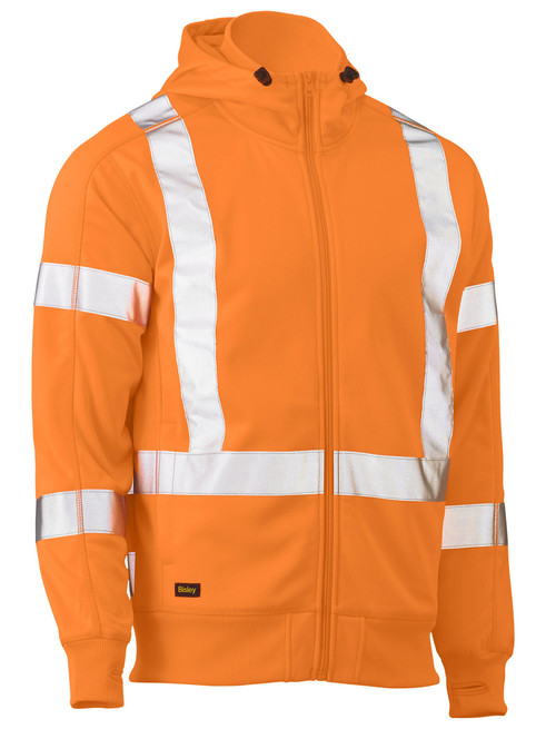 Bisley BK6819XT X Taped Hi-Vis Zip Front Fleece Hoodie - Territory Uniforms