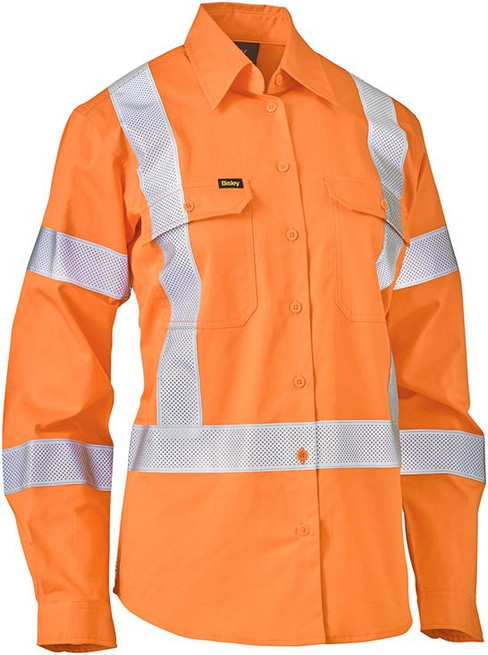 BL6166XT-Women's X Taped Biomotion Hi Vis Cool Lightweight Drill Shirt