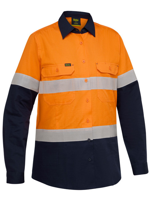 BL6495T-Women's Taped Hi Vis Ripstop Vented Shirt