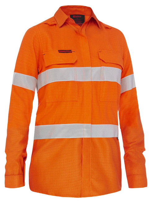 BL8339T-Apex 160 Women's Taped Hi Vis FR Ripstop Vented Shirt