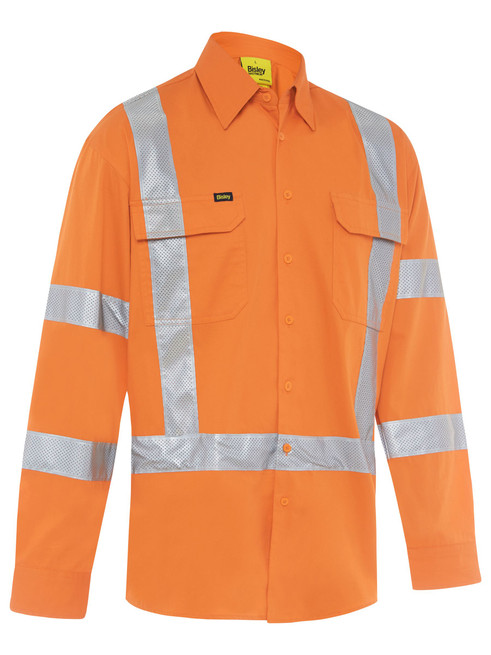 BS6166XT-X Taped Biomotion Hi Vis Cool Lightweight Drill Shirt