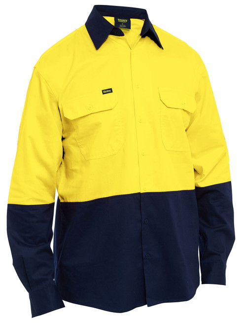 BS6695-L/S Hivis Lightweight Drill Shirt